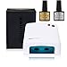 Nail Trend 36W White UV Lamp Polish Curing Nail Art + Bluesky Gel Top Coat & Base Coat