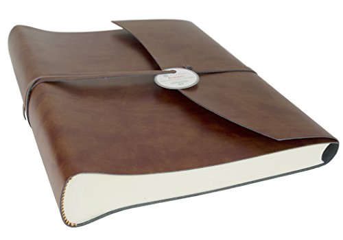 Romano Classico Handgemachtes Italienisches Fotoalbum aus recyceltem Leder, Klassische Seiten (23cm x 30cm)