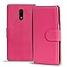 Produktbild Conie Schutzhülle kompatibel mit Nokia 6, Pinke PU Lederhülle Klapphülle Etui Tasche mit Kartenfächer