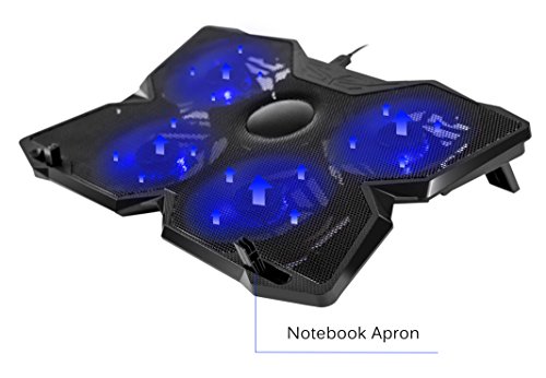 BAKTH Laptop Cooling Pad – Leistungsstarke USB Cooler Mat Tray Verwendet Für 14 – 17 Zoll Computer, Notebooks & MacBooks, Ultraportables , geringes Gewicht und flüsterleisen (4 Fans) + Große Mauspad Customized - 2