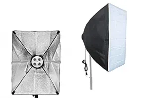 Boosty Set Photography Equipment Kit 50cmx70cm Softbox with 4 in 1 E27 Photo Studio Bulb Holder Base Socket Lamp Bulb Holder Adapter for Photo Video Studio Softbox Video Light (4 in 1 Bulb Holder with Softbox)