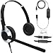 Produktbild TruVoice Deluxe Doppel-Headset mit NC-Mikrofon und USB-Adapterkabel mit Stummschalter und Lautstärkeregler für PC, Softphones, Skype, Skype für Business, Office 365, Avaya One-X und Cisco Jabber etc.