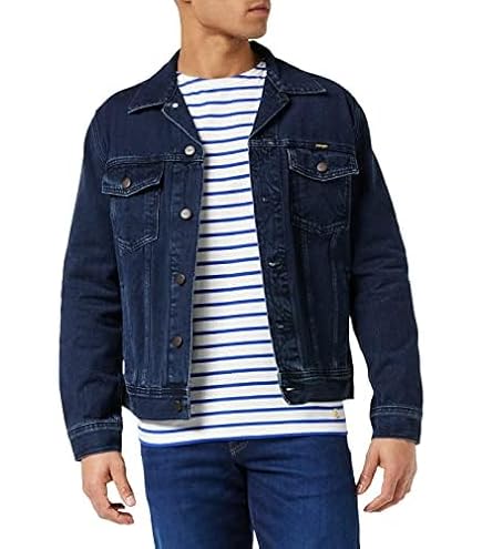 Spijkerjack Heren Effen Kleur - Slim Fit Trucker Vintage Katoenen