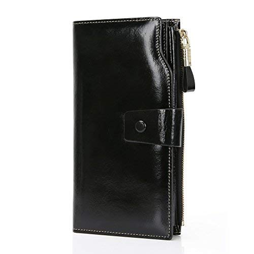 Carteras Mujer Monederos de Mujer Fashion Gran Capacidad RFID Bloqueador Billeteras Mujer para Tarjetas con Cremallera de Bolsillo Carteras de Fiesta para Mujer con Caja de Regalo