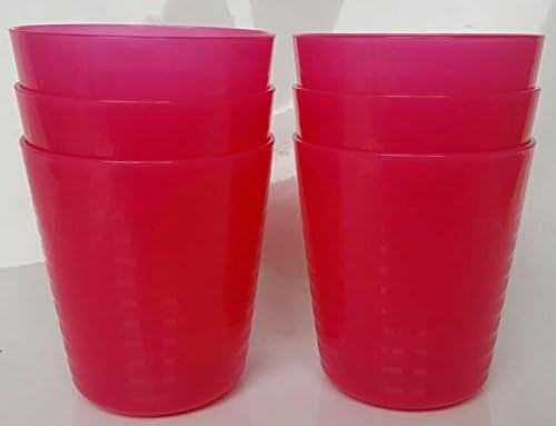 Kids Party Shatter Proof Plastic 250 ml Cups / Tumblers 6 Pack (Ideal for School Nursery Surgery) (Pink)