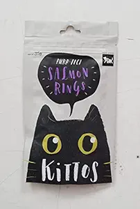 kittos Cat Treats | Temptation Flavors Available with Multi-Packs (Salmon Rings, 35 g (Pack of 2)) and Best Treat to Train Your pet Easily| Breeds Cats can use it, Brown