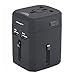 Price comparison product image Ideapro Dual USB Ports Universal World Travel USB Charger Socket with Different Countries Plug Two Dual USB Port AC T6A Fuses Safety Wall Outlet Black