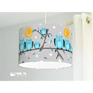 Lampenschirm - Eulen - 35 cm - Wunschfarbe und Größe auf Anfrage