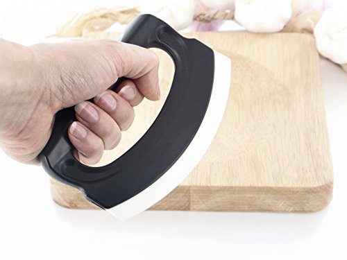 Wiegemesser, aus Keramik, Einzelklinge, mit Schneidbrett aus Holz - 2