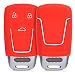 Produktbild kwmobile Autoschlüssel Hülle für Audi - Silikon Schutzhülle Schlüsselhülle Cover für Audi 3-Tasten Smartkey Autoschlüssel (nur Keyless Go) Rot Weiß