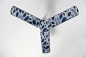 Stylista Waterproof & Dustproof Three Blade Ceiling Fan Cover with attachable Enclosure Set of 1 Fan Cover Ditzy Pattern Grey Base