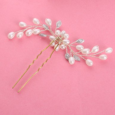 Miya 1 paar MEGA Glamour Braut Kamm Haarnadel Steckkamm mit wunderschöner Blumen Blüte, verschönert mit Perle und Kristallen, Braut Schmuck Hochzeit Jugendweihe Haarschmuck, Form YY15 - 4