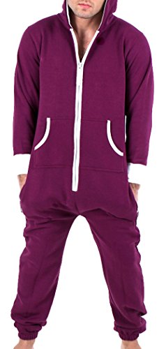 Juicy Trendz Hombres Uno Cremallera Onesie Capucha Playsuit Todas In Uno Pieza