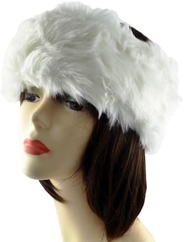 Acosta - Snow White Full Faux Fur Fashion Headband / Ear Warmer / Earmuffs - Winter Ski Hair Accessory Band - Comes with aGift Bag