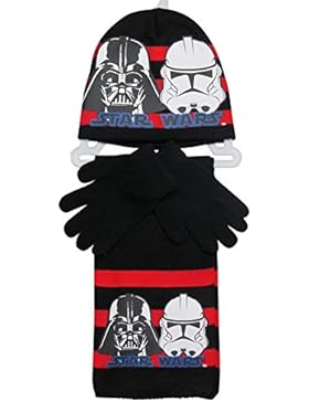 Star Wars Mütze Handschuhe und Schal Kollektion 2017 One Size 6 - 9 Jahre Sturmtruppler Darth Vader Stormtrooper...