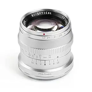 TTArtisan 50mm F1.2 APS-C Manual Focus Sliver Lens for Sony E Mount Camera Like A5000 A5100 A6000 A6100 A6300 A6400 A6500 A6600 NEX-3 NEX-3N NEX-3R NEX-5T NEX-5R NEX-5 NEX-5N NEX-7 NEX-5C