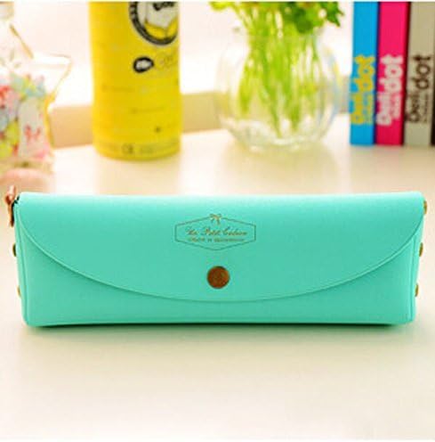 QiiMe Green Cute pony creative minimalist leather pencil case school pencil case