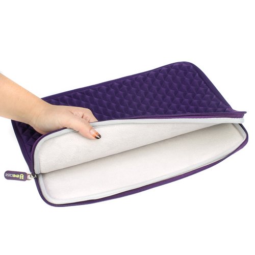 Laptophülle | Evecase Universal Neopren Anti-Schock Laptop Schutzhülle mit Rautenmuster / Diamant-Muster Schaumpolsterung für 11.6 – 12.5 Zoll Laptops Tablets Macbooks Notebooks Chromebook – Lila - 3