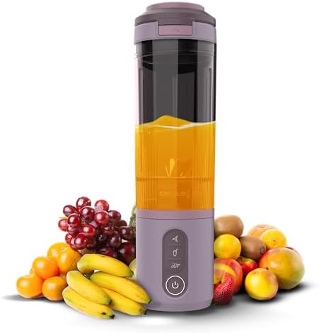 Cecotec Frullatore Portatile Power Titanium Shake2Go Candy. 180W, Bicchiere Tritan 600ml Senza BPA, 3 Programmi Automatici, Design Compatto e Portatile, Smoothie Perfetti e Pronti da Portare Ovunque