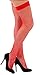 Produktbild Krautwear Damen Strumpfhose Offen Netzstrümpfe Halterlose Netz Straps Strümpfe Elegant Sexy Netzstrumpfhose Hoher Bund Schwarz Rot Weiss Neon Pink Grün Kostüm Fasching Karneval 80er 90er (149-rot)