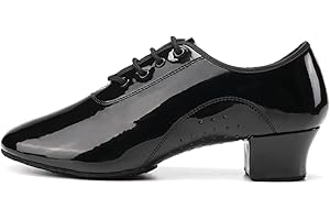 HIPPOSEUS Ragazzi Scarpe da Ballo Latino Americano con Suola Spaccata Scarpe da Ballo Salsa Tango per Uomo Tacco Basso