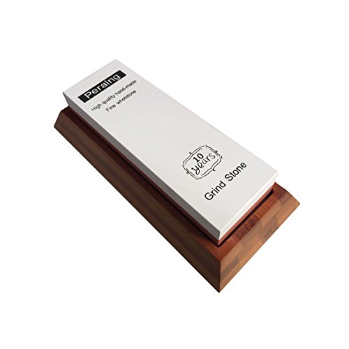 (Update) Peralng® 3000/8000 Doppelseitiger Messerschärfer Abziehstein Schleifstein Oilstone Whetstone Wetzstein Grit Kombination mit Halter aus bequem Bambus (3000/8000) - 5
