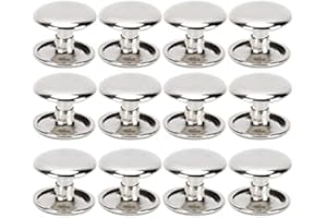 CIKONIELF 200 juegos de remaches de cuero de remache de doble tapa Espárragos de metal tubulares para reparaciones artesanales de cuero Bolsas Sombrero Zapatos Costura Decoración 12x10mm(Plata)
