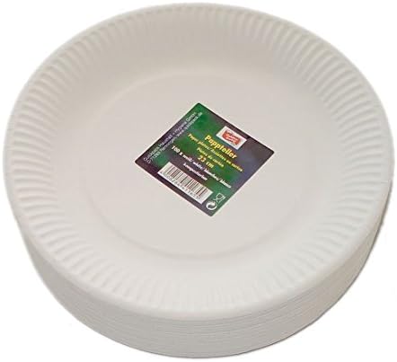 Quick Pack Serving Party Plates, White Plates 23 cm Paper Plates, Pack of 5 x 100 pack of 500