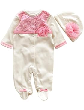 Bekleidung Longra Säugling neugeborenes Mädchen Mütze Hüte + Strampler Bodysuit Playsuit Kleidung Set Outfit Babykleidung...