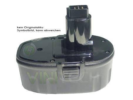 Vinitech Akku als Ersatz für DeWalt DE9039 DE9095 DW9095 DC9096 DE9096 DW9096 DE9098 DW9098 Ni-Mh 18V 2000mAh