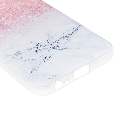 Badalink A5 2017 Hülle Schutzhülle Bunt Silikon Weicherem Gummi Bumper Rosa Weiße Marmorierung Style Cover Handyhülle Schale TPU Hergestellt für Samsung Galaxy A5 2017 - 6