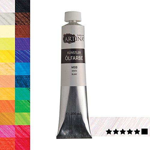 Artina® Studio feine Ölfarbe 200ml Weiß - hochwertige Künstler Ölmalfarbe Made in Germany in Studio-Qualität