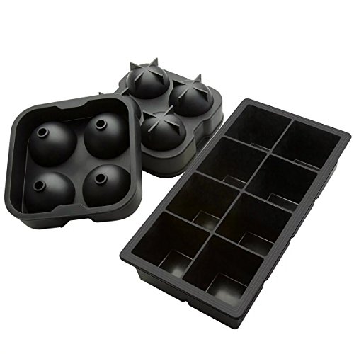 Vpsan 2er Pack Eiswürfelform-5 cm Würfel Eiswürfel & 4 Eiskugeln mit 4,5 cm Durchmesser aus Silikon - 2