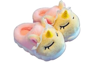 OrJana Pantofole Unicorno invernali. Suola Flessibile e Antiscivolo in EVA. Plantare Memory Anatomico