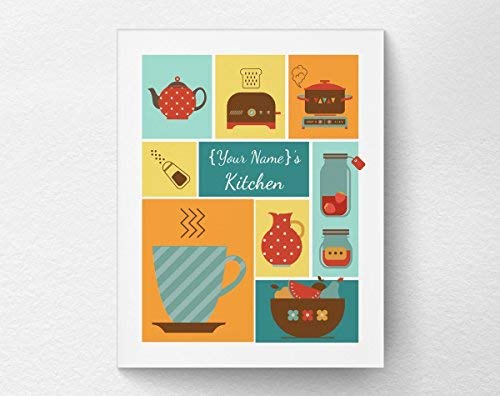 cwb2jcwb2jcwb2j Personalized Custom Retro Kitchen Wall Art Print Poster Kitchen Decor 20X25cm
