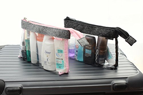 Transparente Kulturtasche – Kulturbeutel zur Mitnahme von Flüssigkeiten im Handgepäck auf Flugreisen – Clear Bag – 1Liter Volumen - 6