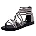 Produktbild Sandals Damen Sommer Btruely Strand Schuhe Böhmen Sandals Mädchen Bandage Schuhe Frauen Flache Sandalen Flip Flops Draussen Schuhe (40, Grau)