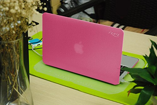 tinxi® Zweiteilige Matte Gummierte Harte Schutzhülle für Apple Macbook Air 13,3 Zoll Hülle Cover Schale Schutz Hülle Tasche Case Shell Hard Plastik mattiert rosa - 6