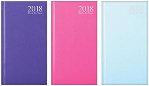 (Tallon 3478)- 1x 2018 Slim Week To View Diary - Colour at Random Pink, Purple or Blue