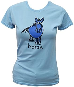 Womens 'Horse' Sky Blue T.Shirt