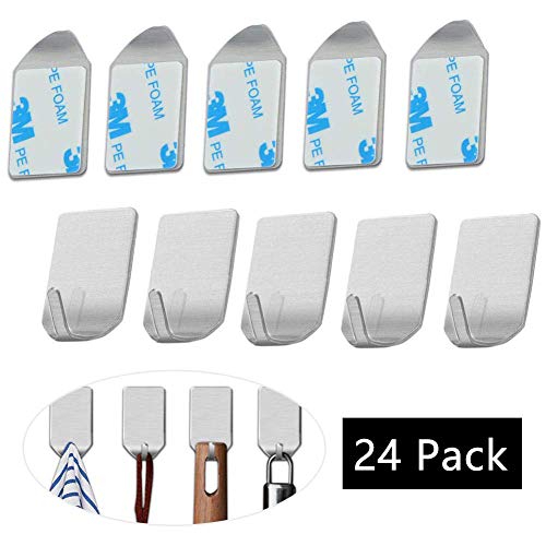 spécification Nakeey 24 Pcs Crochet Adhésif,Adhésives Crochet de Salle de Bains,Porte Serviette Crochets,Patères Crochet Vêtements Crochets Adhesifs pour Cuisine,Famille