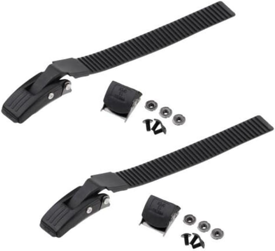 Juego de hebillas de correa de patinaje en línea, material PP con tornillos de abrazadera, tuercas, repuesto para patines de ruedas, negro, 2 paquetes (B)