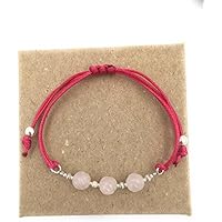 Armband Silber und Rosenquarz Carving