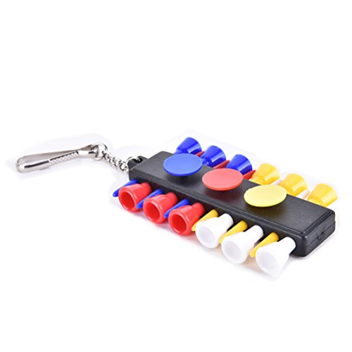 Yvody-1-Set-Golf-Tee-Holder-Carrier-with-12-plastic-Tees-3-Ball-Markers-1-KeyChain