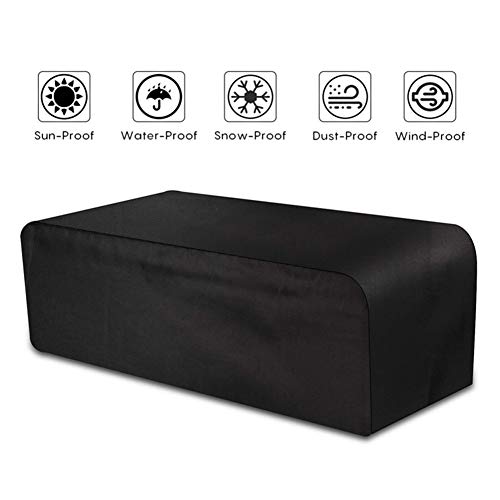 Preisvergleich Produktbild ZHANWEI Gartenmöbel Abdeckung Gartentisch Abdeckplane Schutzhülle 210D Polyestergewebe Wasserdicht Rechteckig Winddicht Staubdicht Abdeckung, Anpassbare Größe (Color : Black, Size : 126x126x74cm)