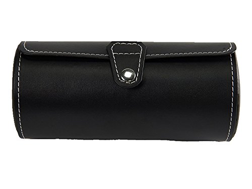 Asvert 3 Slots der zylindrische Uhrenbox, schmuckaufbewahrung Schmucksachespeicherkasten Uhrenbox schwarze Farbe - 2