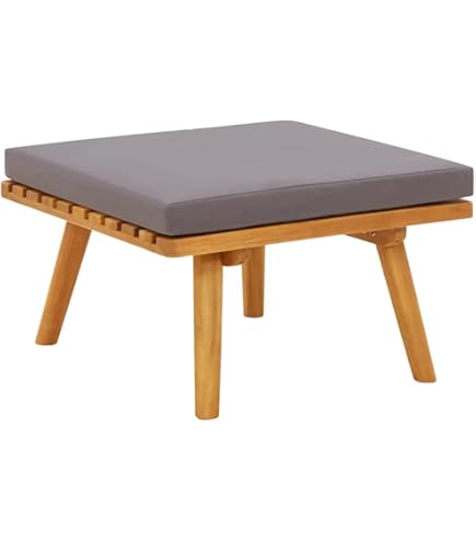 VidaXL Repose-Pied De Jardin, Table Basse, Tabouret De Bar, Meuble De Patio Terrasse Balcon Arrière-Cour Extérieur, Blanc Bois De Pin Massif