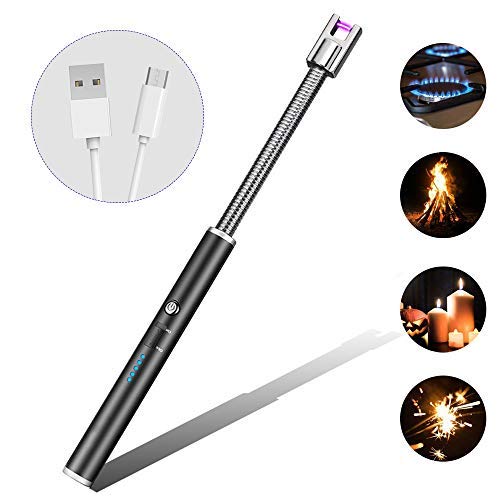 Preisvergleich Produktbild SAMMIU Elektrisches Lichtbogen-Feuerzeug, USB wiederaufladbar, flammenlos, Winddicht, Lichtbogen-Feuerzeug für Camping, Grillen, Grillen, Feuerwerk, Zuhause, Küche