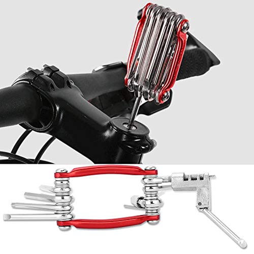 Preisvergleich Produktbild Tbest Fahrrad-Multitool, Fahrrad Reparatur Set Multifunktionswerkzeug Schraubenschlüssel Schraubenzieher Kettenbrecher-Werkzeuge Kit für Rennrad und Moutainbike MTB