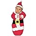 Produktbild Riou Weihnachten Set Baby Kleidung Pullover Pyjama Outfits Set Familie Neugeborenes Baby Jungen Mädchen Pyjamas Weihnachten Schlafsack + Hut Nachtwäsche (80, Rot)